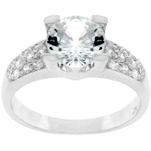 Silver- filled Classic Engagement Ring #8 with simulated diamonds LOCAL STOCK QUICK